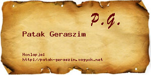 Patak Geraszim névjegykártya